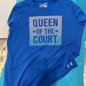 UA Heatgear tech shirt. Dry fit material.  YLG